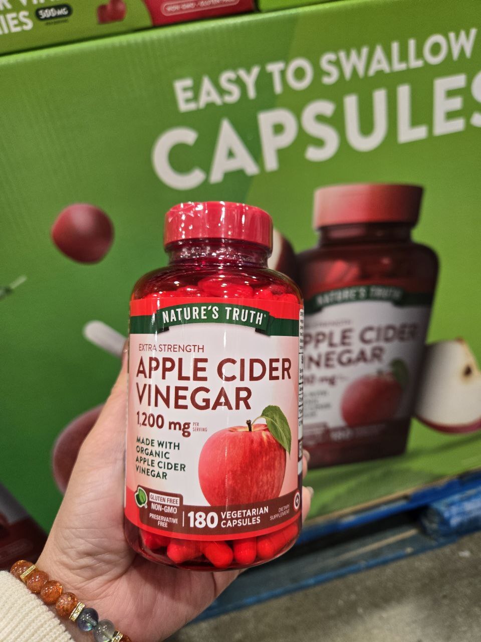 [U] CW NATURE'S TRUTH APPLE CIDER VINEGAR 1200MG, 180 VEGETARIAN CAPSULES, 840093112200 (UCW37)