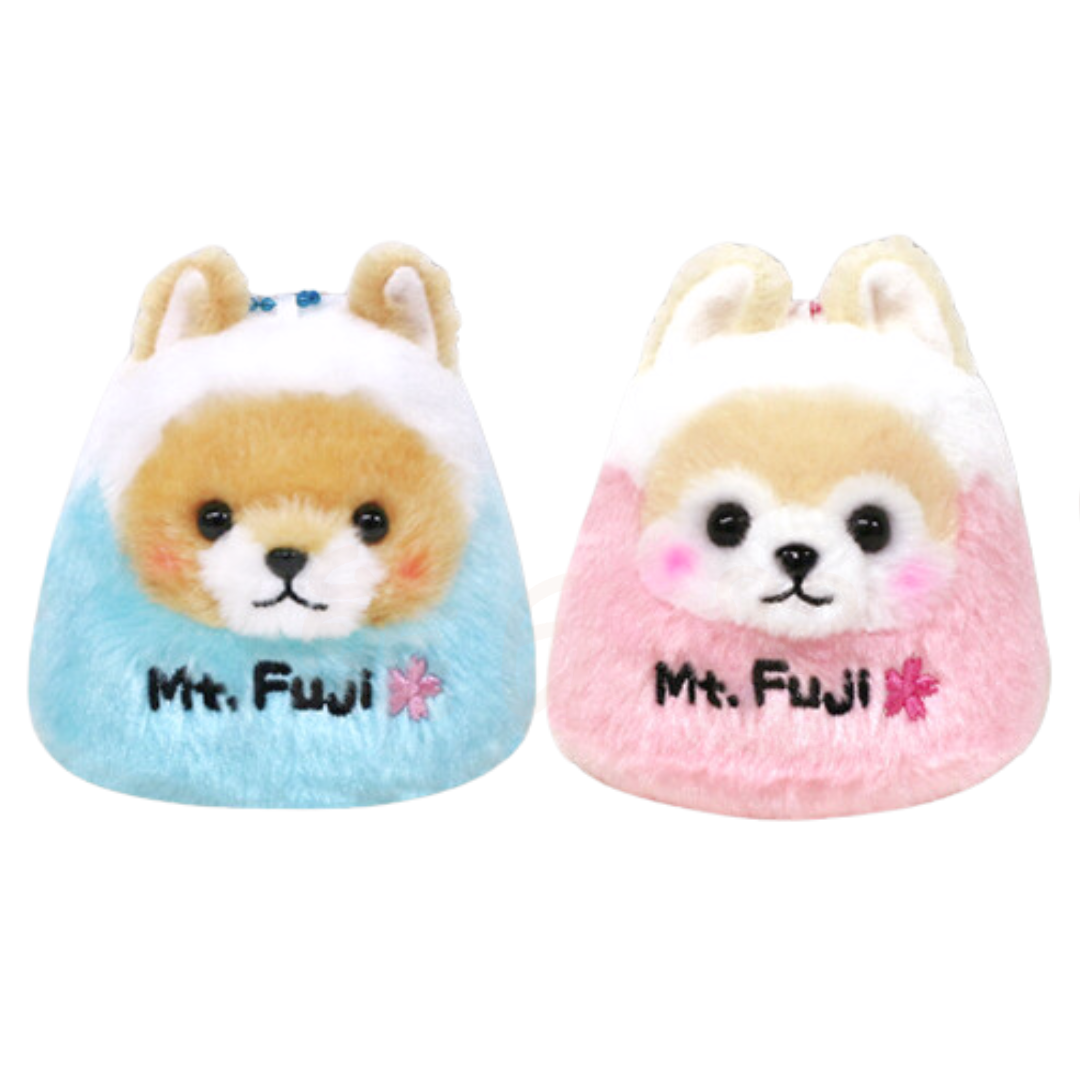 富士山豆柴一對毛公仔掛飾 吊飾