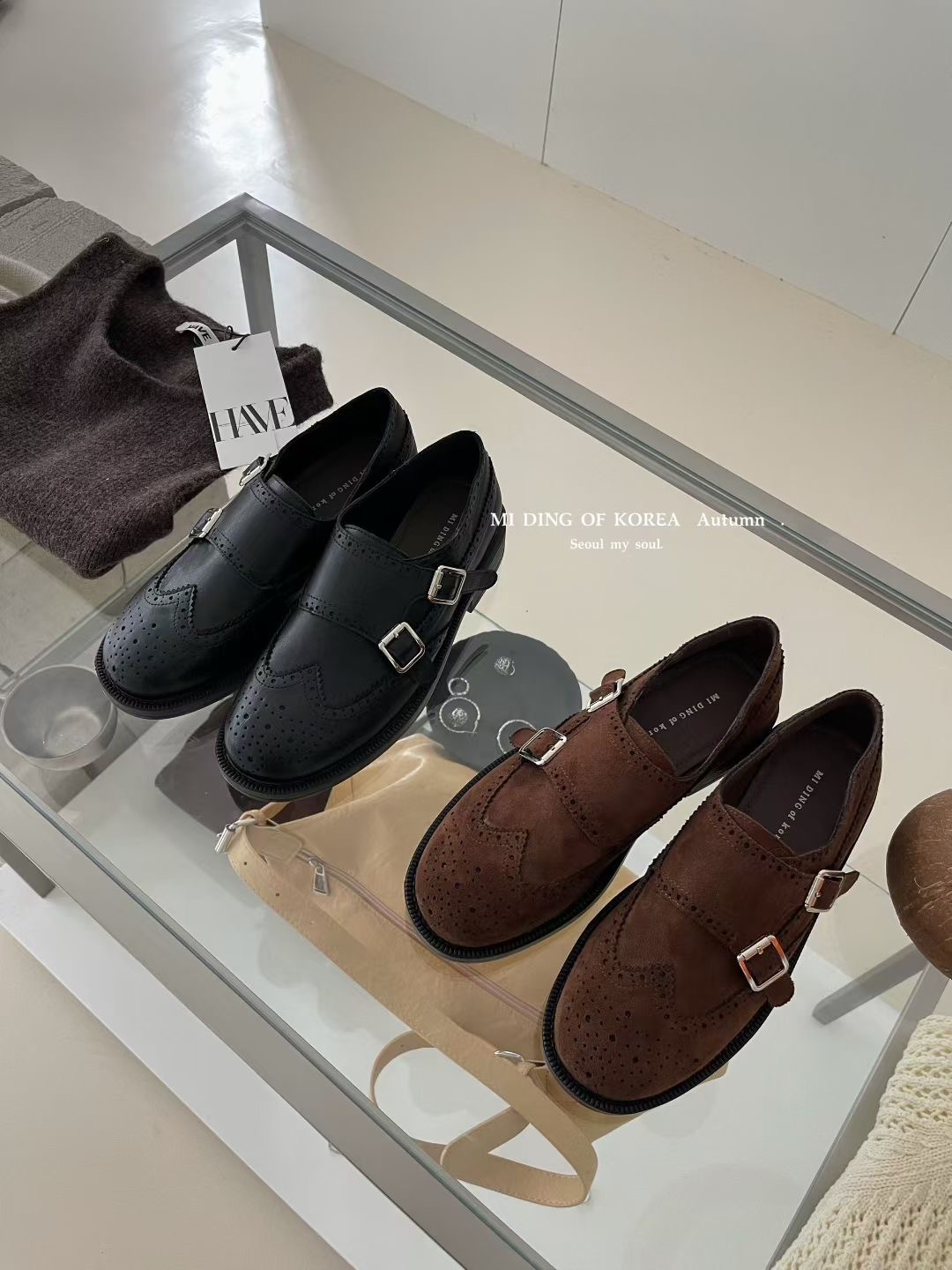 超美型博主雕花樂福鞋(黑37)