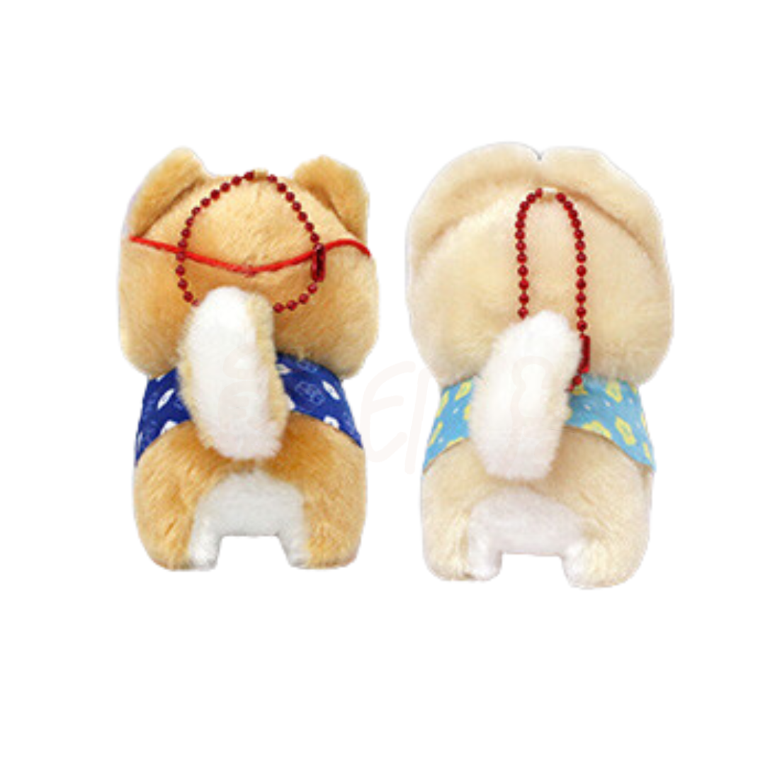 和服賀年豆柴一對毛公仔掛飾 吊飾