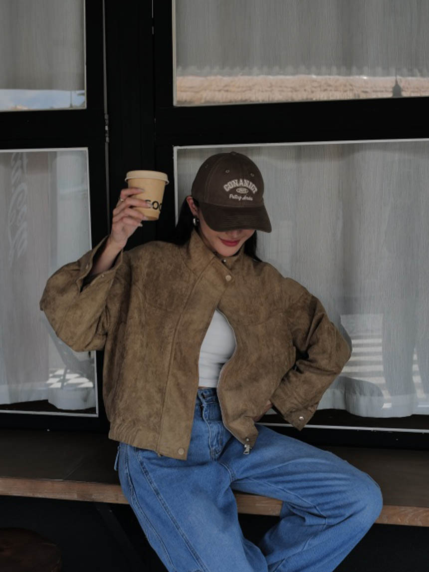 下縮口麂皮外套*3色