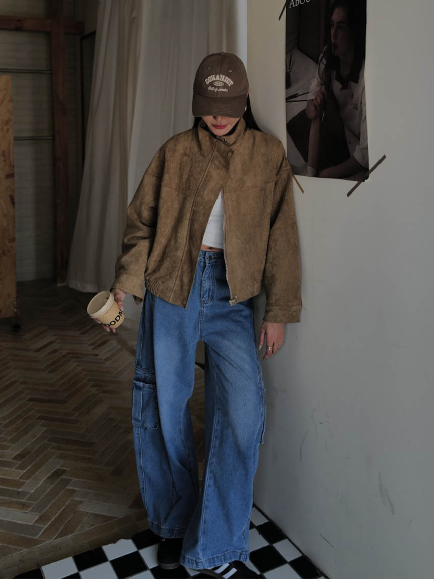 下縮口麂皮外套*3色