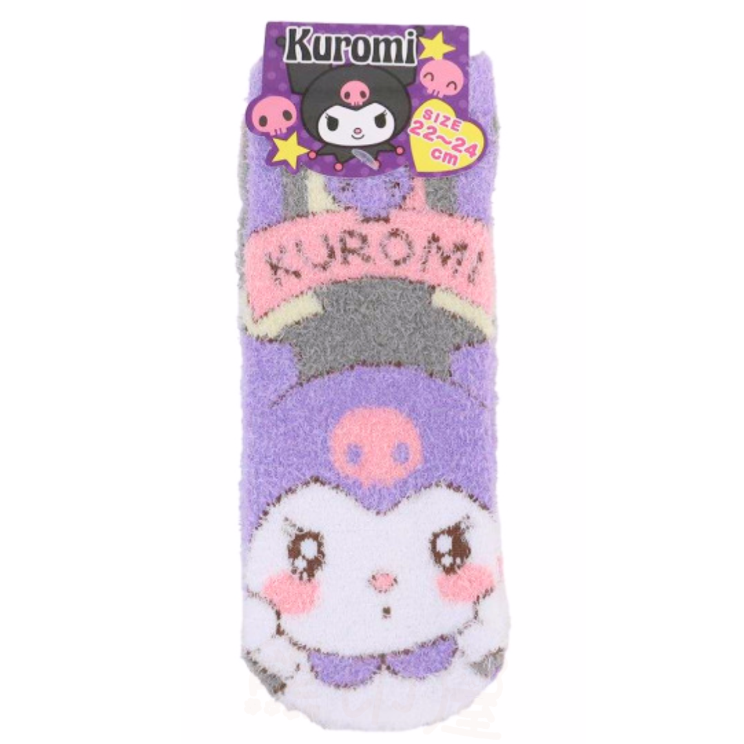 Kuromi可愛絨毛襪子(22cm~24cm)(平行進口)