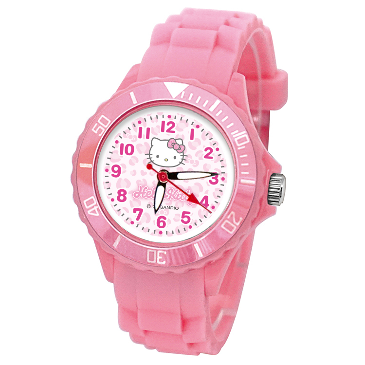 【三麗鷗Sanrio】凱蒂貓Kitty運動彩帶手錶 (S7-3001)