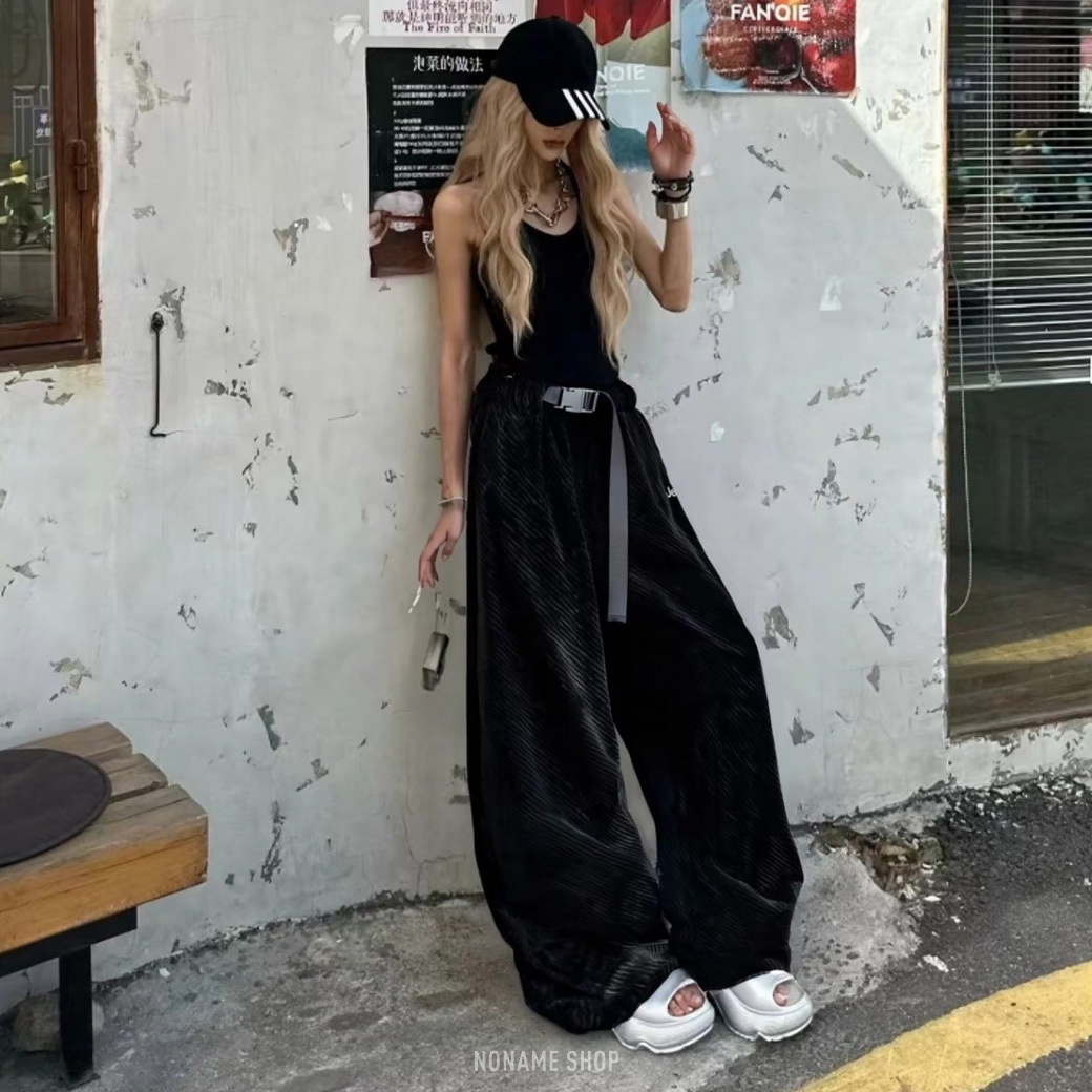 JEEP 美式 復古 條紋 慵懶感 透氣 闊腿 休閒 寬褲 三色 (男/女同款)