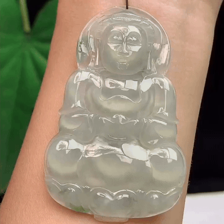 96328 翡翠冰種晴底熒光觀音