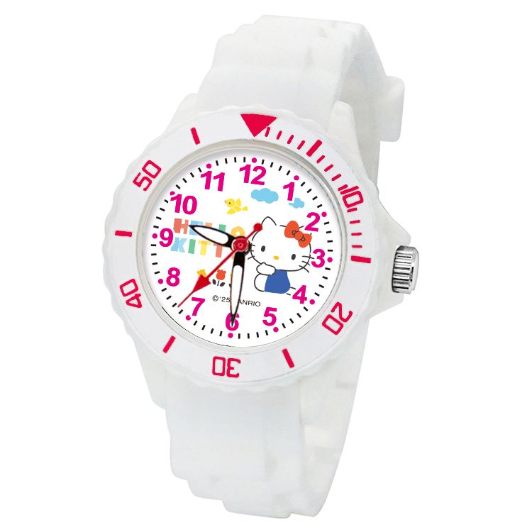 【三麗鷗Sanrio】凱蒂貓Kitty運動彩帶手錶 (S7-3003)