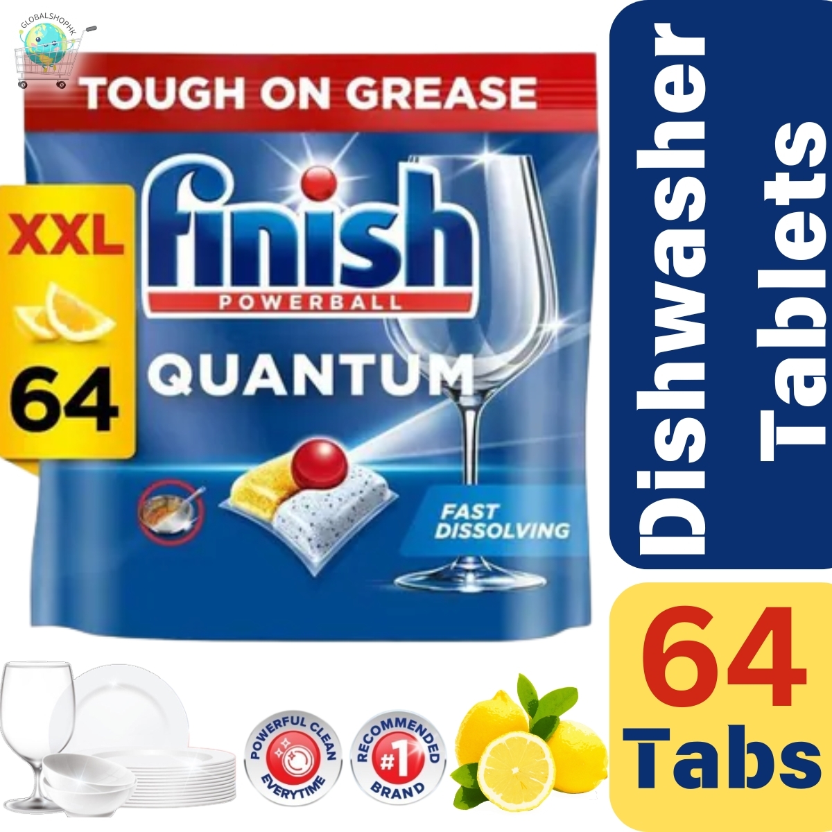 Finish Quantum 量子極淨洗碗凝珠 64 粒裝 (檸檬味)