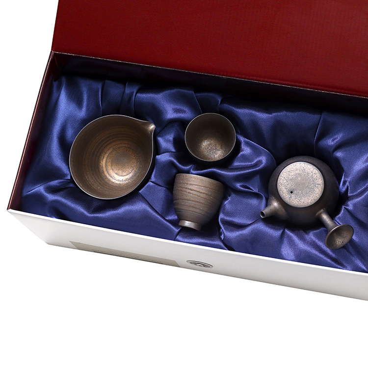 黑鐵釉(側把壺+海+2杯)4入禮盒