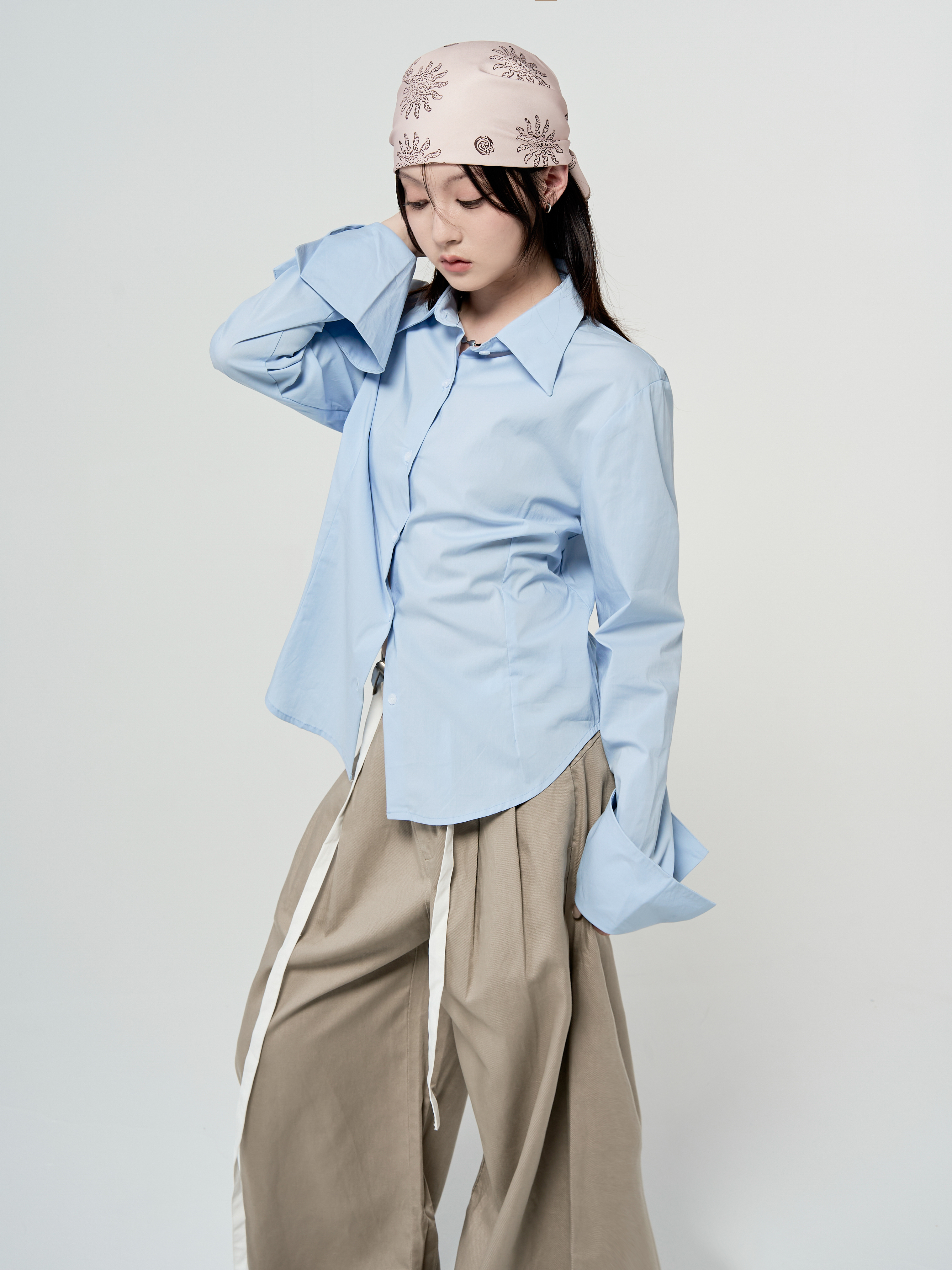 民族紋理滑面絲巾