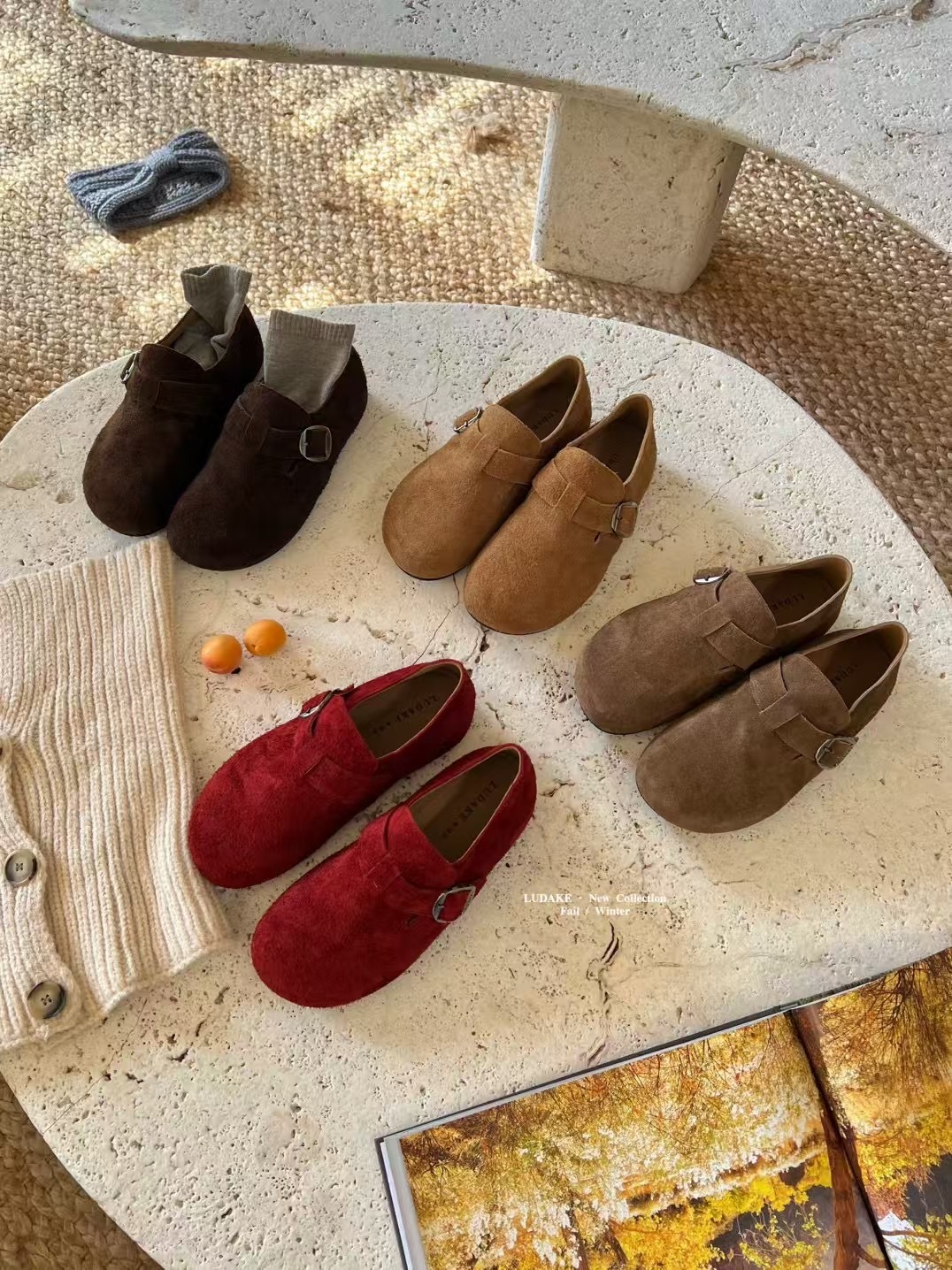 韓系溫柔風真皮勃肯包鞋(35-40)