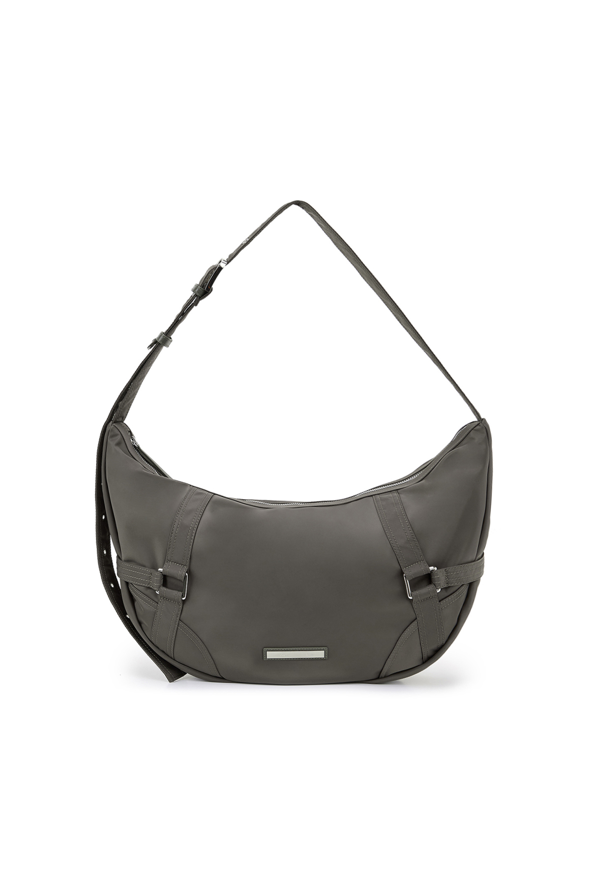 月弧造型大容量尼龍流浪包 卡其