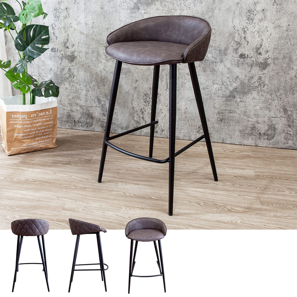 威特工業風皮革吧台椅/吧檯椅/高腳椅(高)