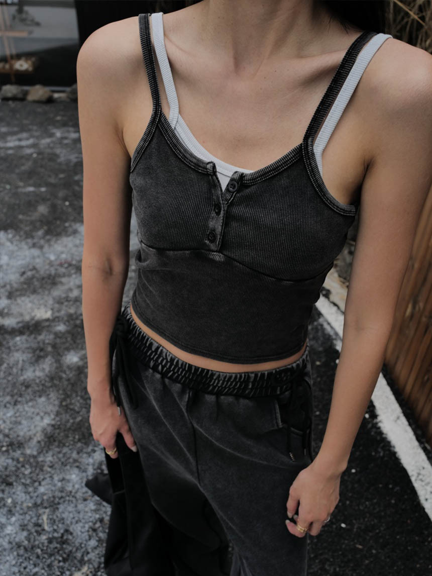 假2件水洗背心*3色