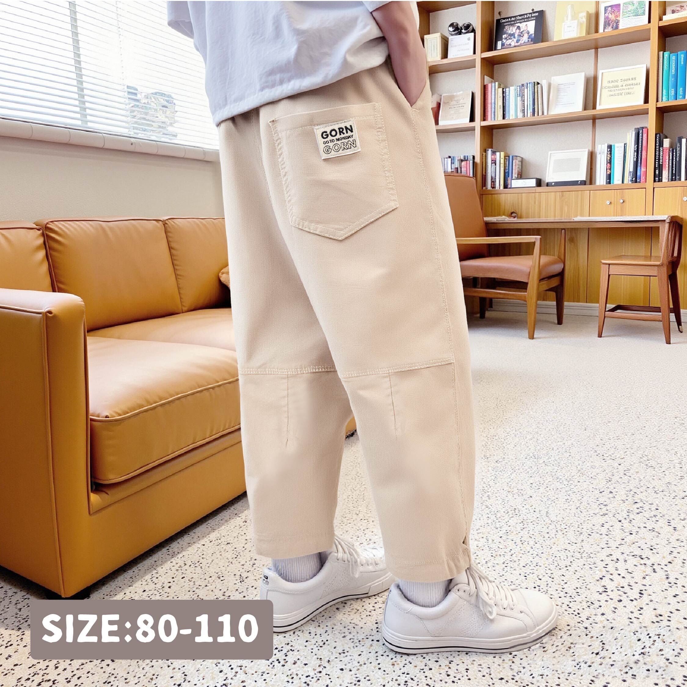 【H55112】潮流英字造型小標休閒褲＊二色