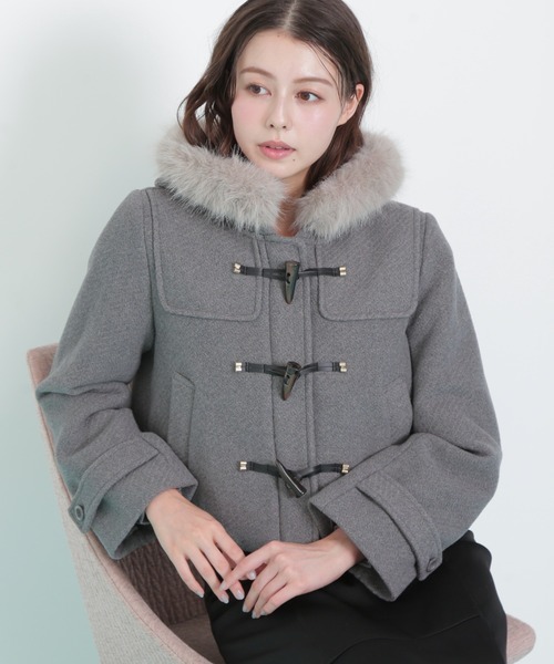 [預購] JILL by JILL STUART 短版仿毛連帽短大衣