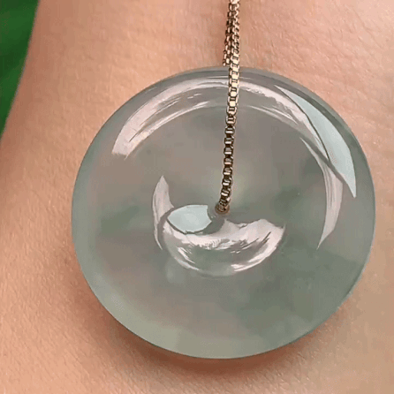 96332 翡翠冰種飄花平安扣 (26.8mm直徑)