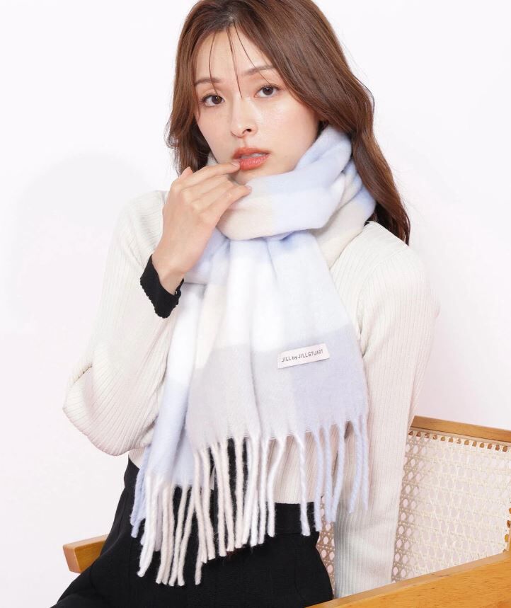 [預購]JILL by JILL STUART 格紋流蘇圍巾