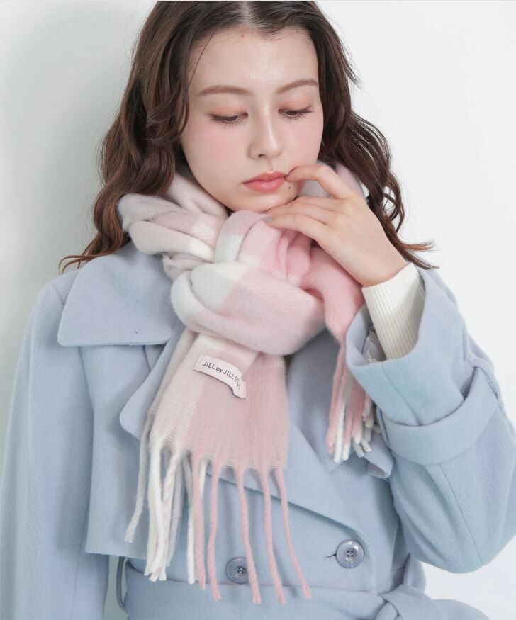 [預購]JILL by JILL STUART 格紋流蘇圍巾