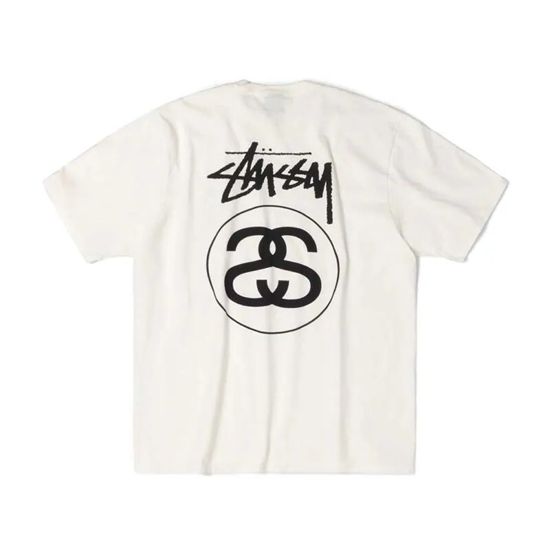 Stüssy Stock Link Tee Pigment 雙S 小標 短袖 黑白