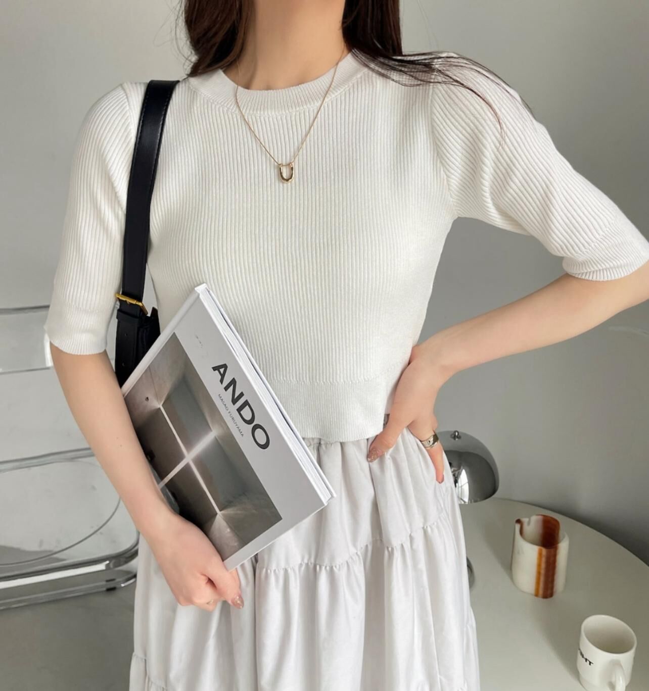 【預購】JN091701 Ada. 女裝後背蝴蝶結針織上衣(FREE SIZE)