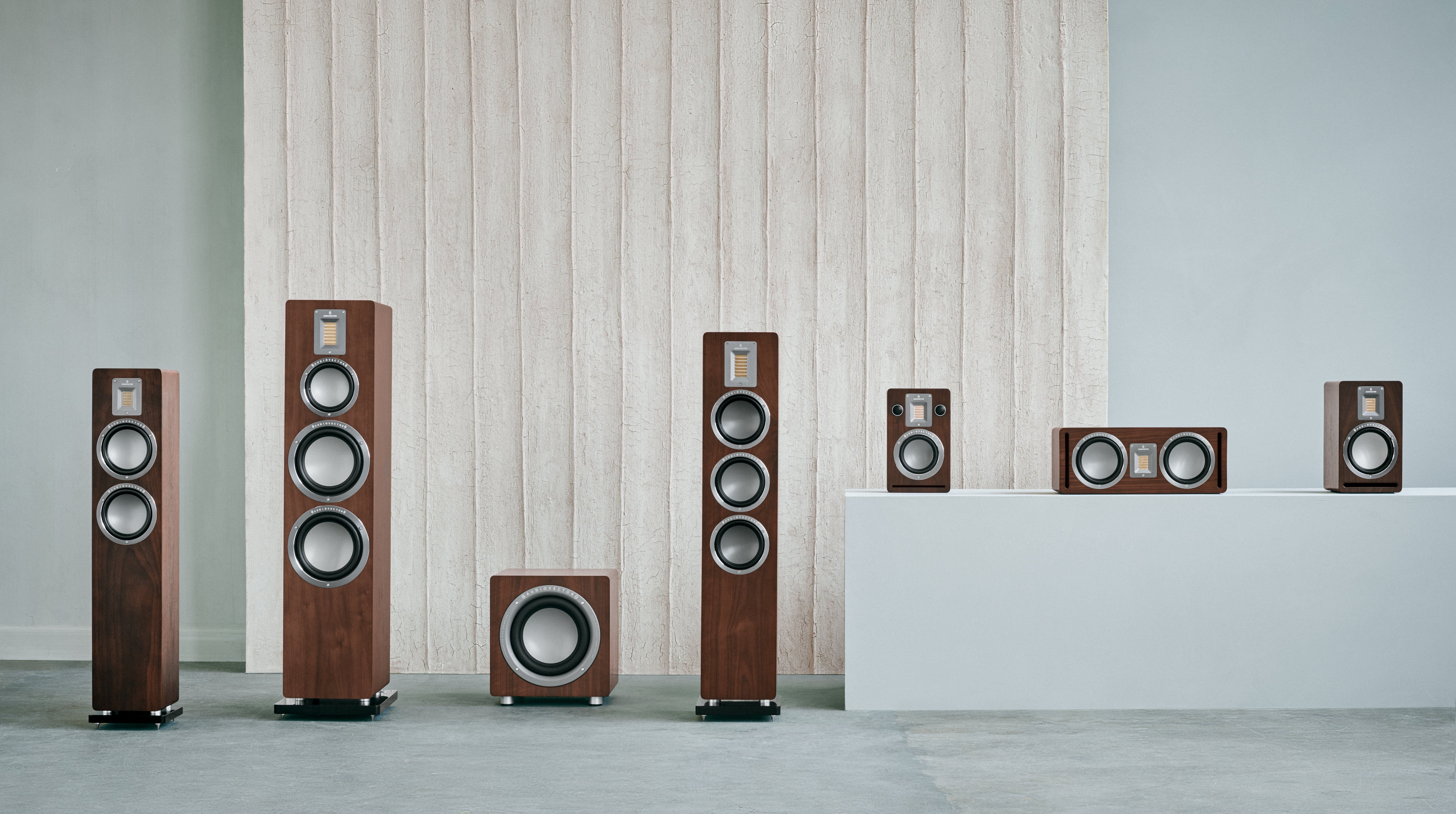 Audiovector QR Series Home Surround Speaker Subwoofer Walnut
