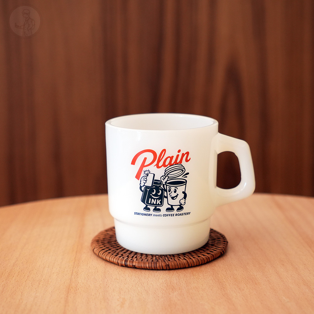 直物開幕限定 文具 X 咖啡 牛奶玻璃馬克杯