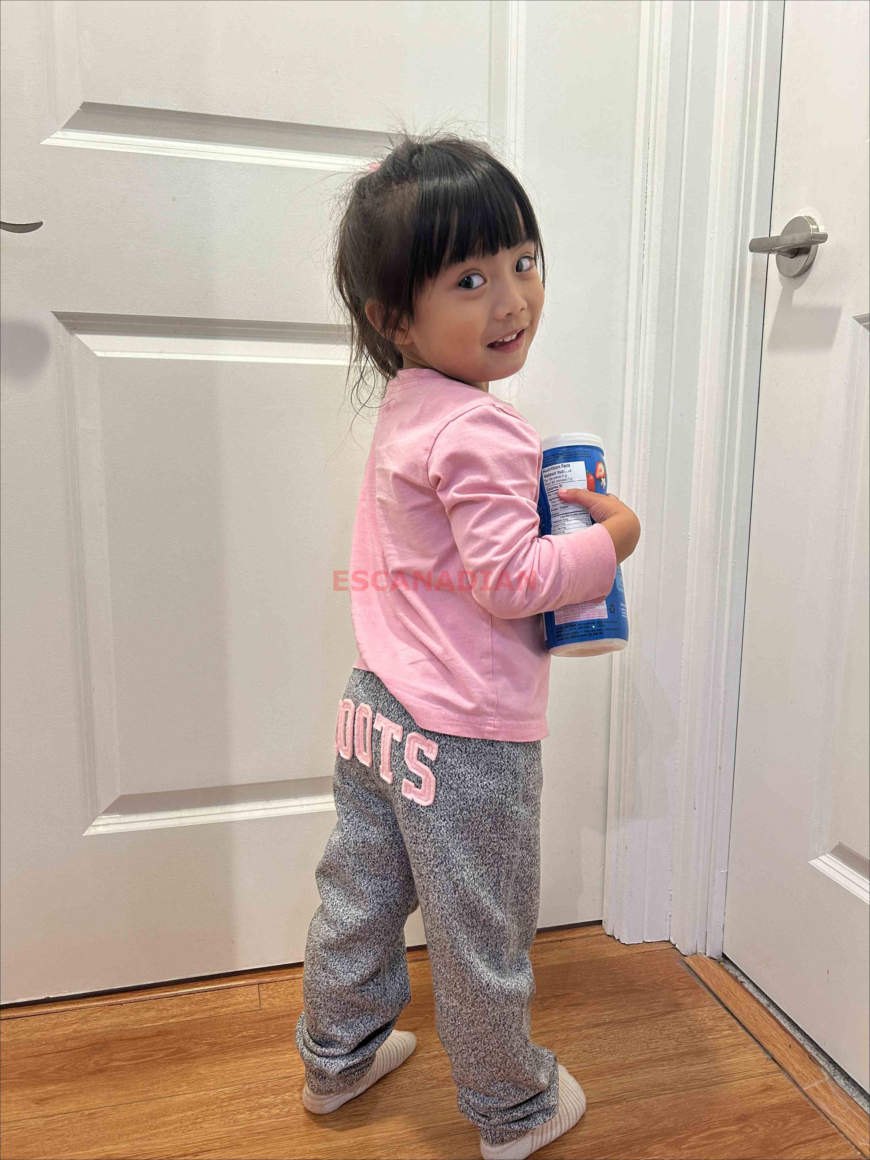 ROOTS 小女童/Baby 有機棉 經典款 海狸 縮口 刷毛 棉褲 (背面有字)