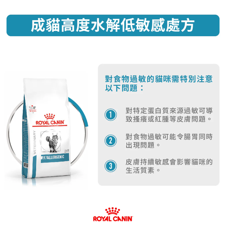 Royal Canin - 獸醫配方 - Anallergenic (AN24) 成貓獨特低敏感處方乾糧 2kg
