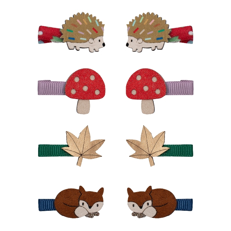 Mimi & Lula 秋日山林-刺蝟狐狸迷你髮夾8入