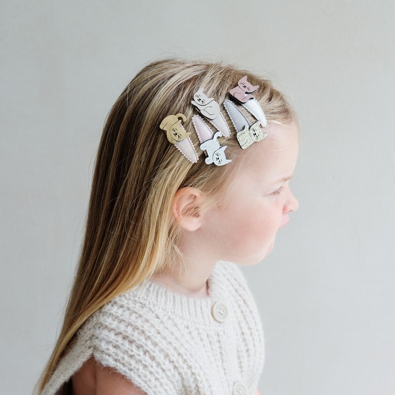 Mimi & Lula 秋日山林-俏皮小貓迷你滴答夾5入