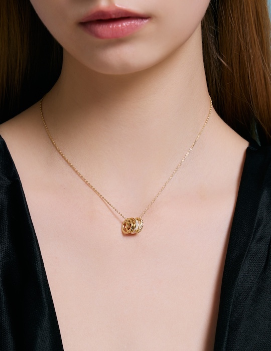 閃耀三環光芒項鍊(金)