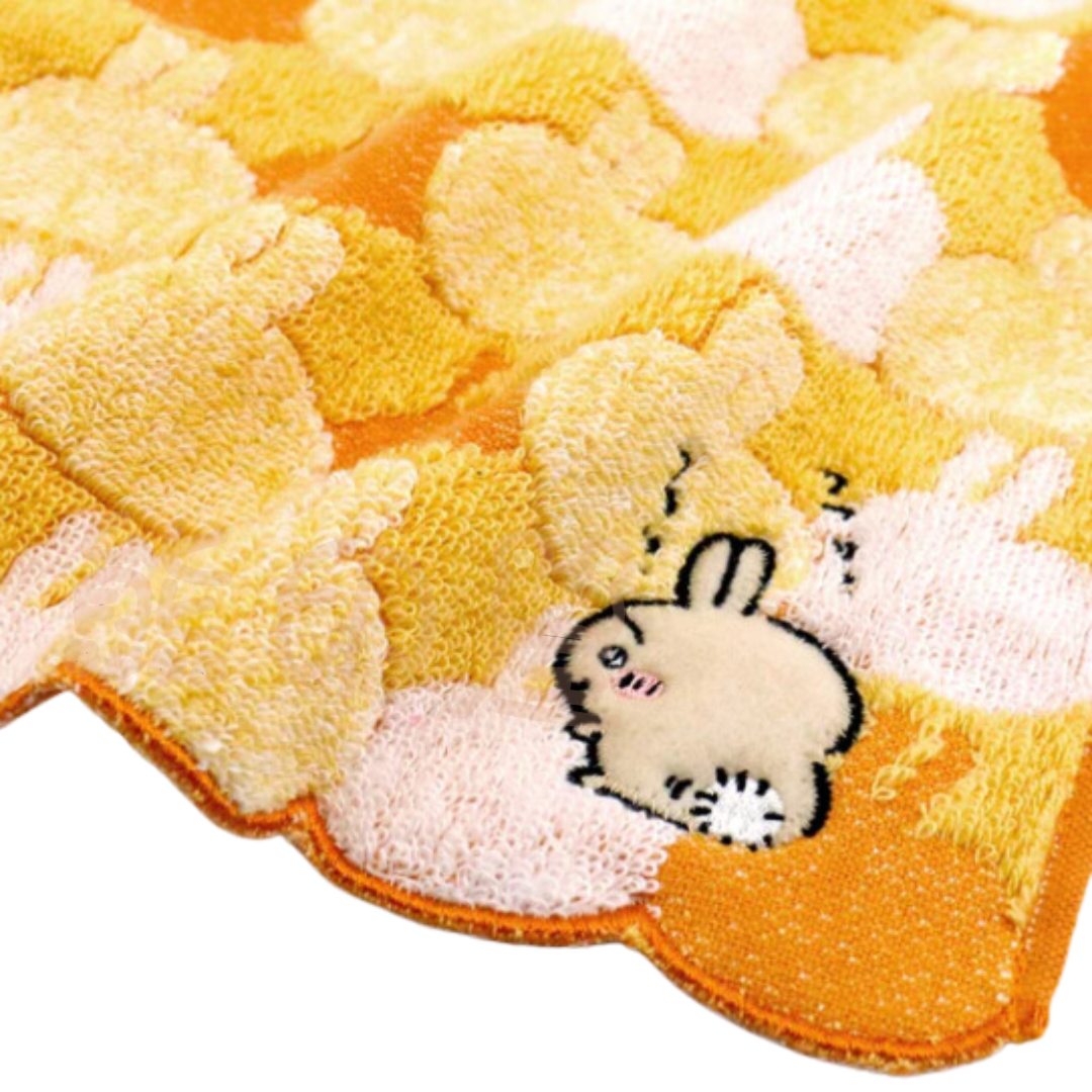 Chiikawa兔子公仔方形毛巾 面巾  100％棉 (黃色)