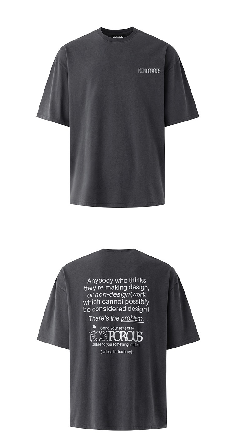 百搭水洗字母tee