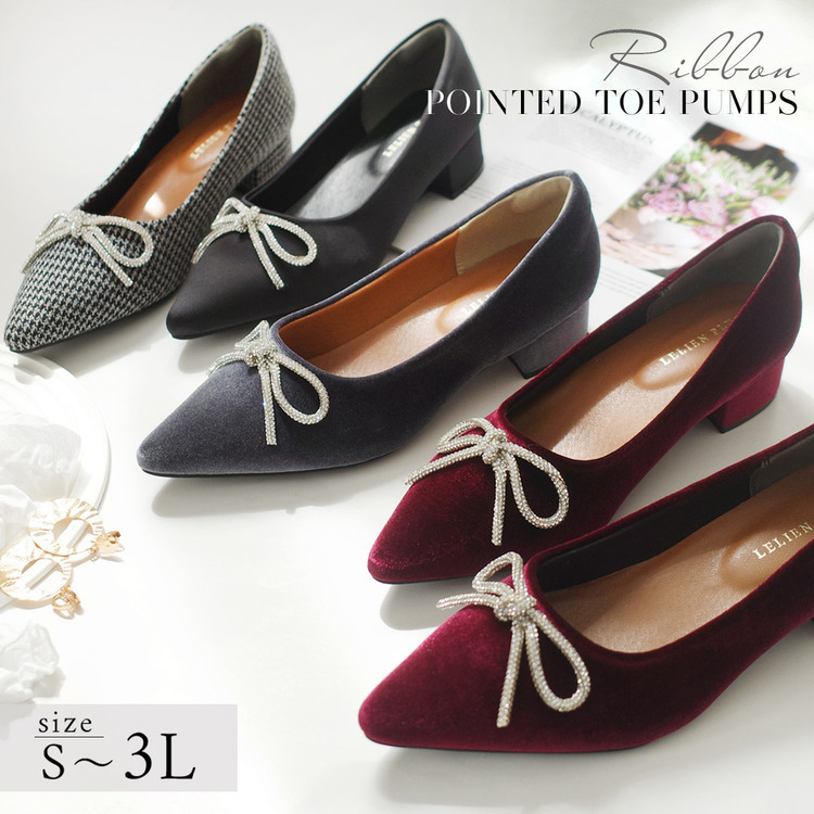 內斂光澤 水鑽蝴蝶結尖頭芭蕾高跟鞋【CX3066】