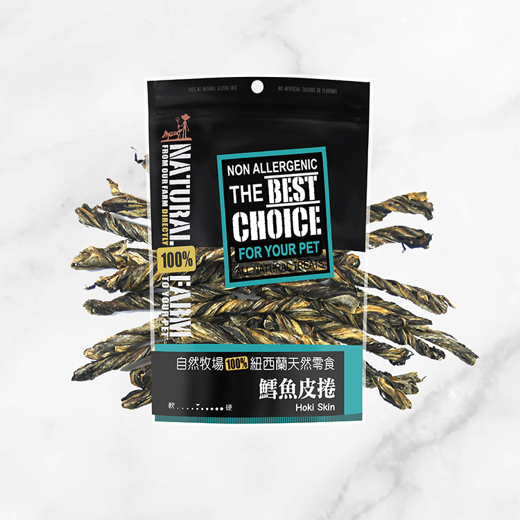 天然寵物零食．鱈魚皮捲
