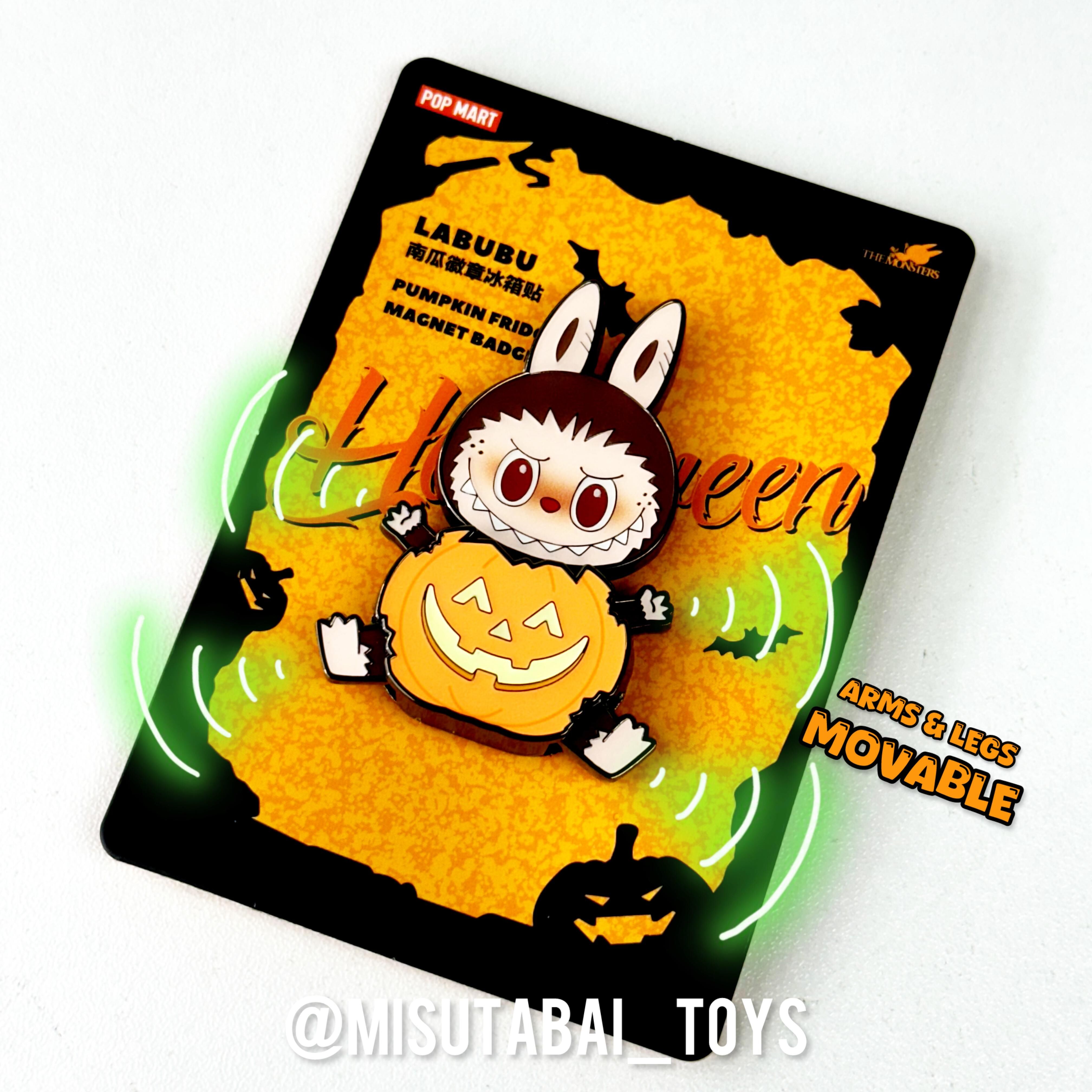 LABUBU Happy Halloween Party Series Pumpkin Fridge Magnet Badge (POPMART)