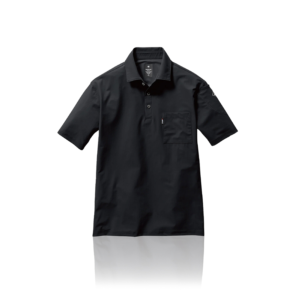 BURTLE 237-35 工作Polo襯衫短袖 黑色