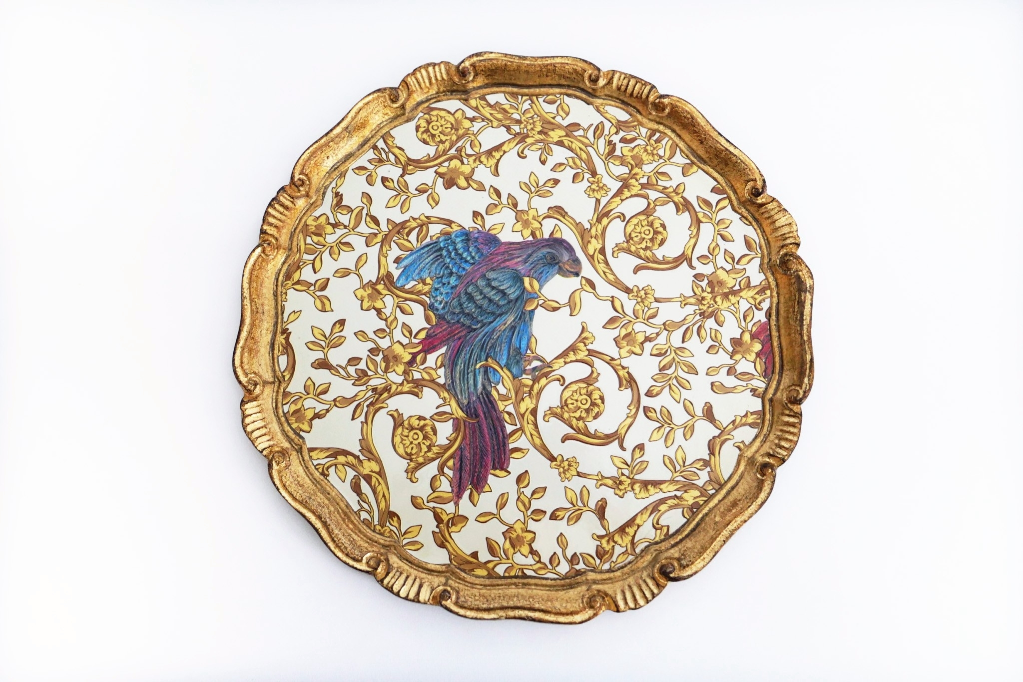 L&M FLORENCE ART｜Florentine Charger-Gold & Exotic Birds