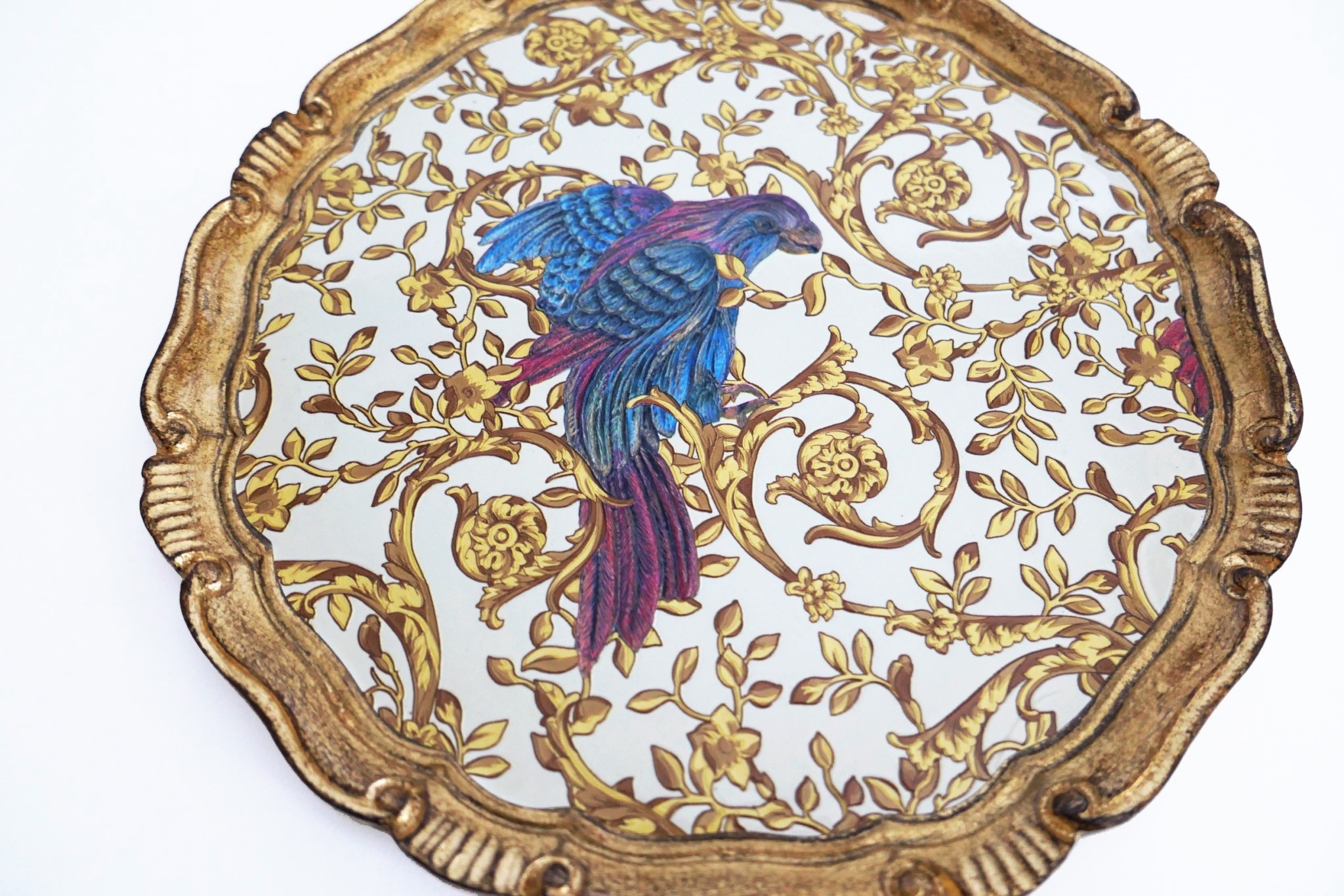 L&M FLORENCE ART｜Florentine Charger-Gold & Exotic Birds