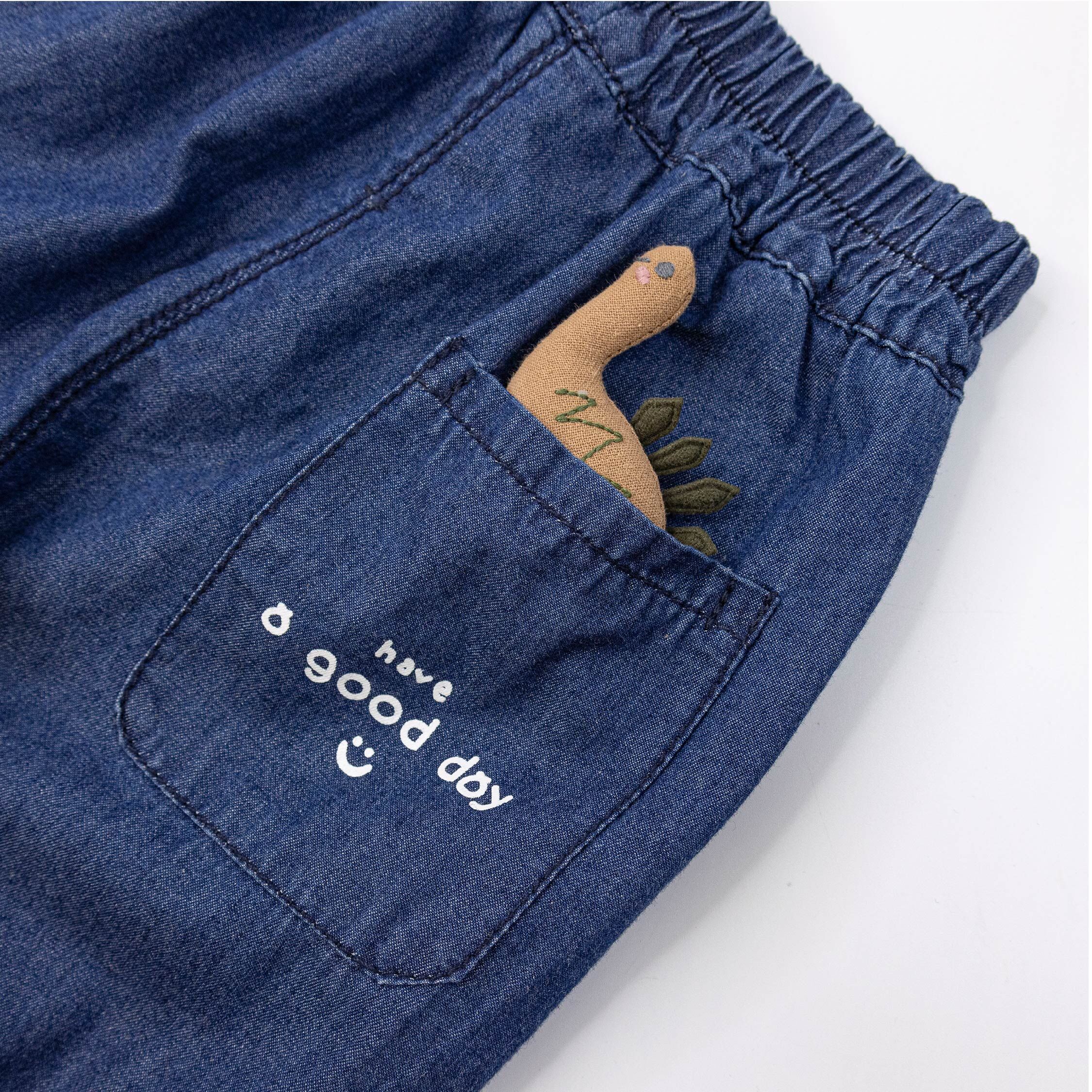 【H55102】Q萌童趣狗狗質感縮口褲