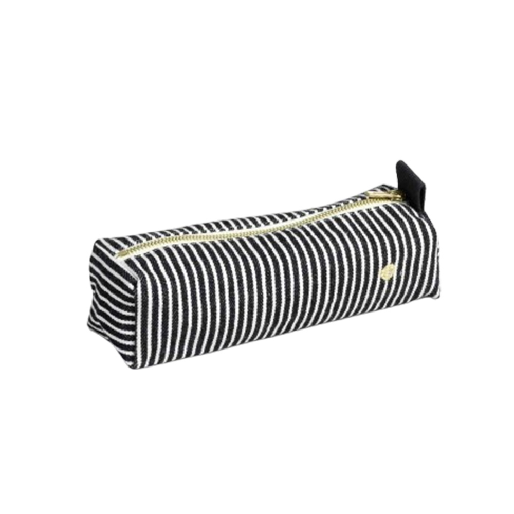 (預購3/31)法國La cerise sur le gâteau 有機棉防水筆袋-黑條紋