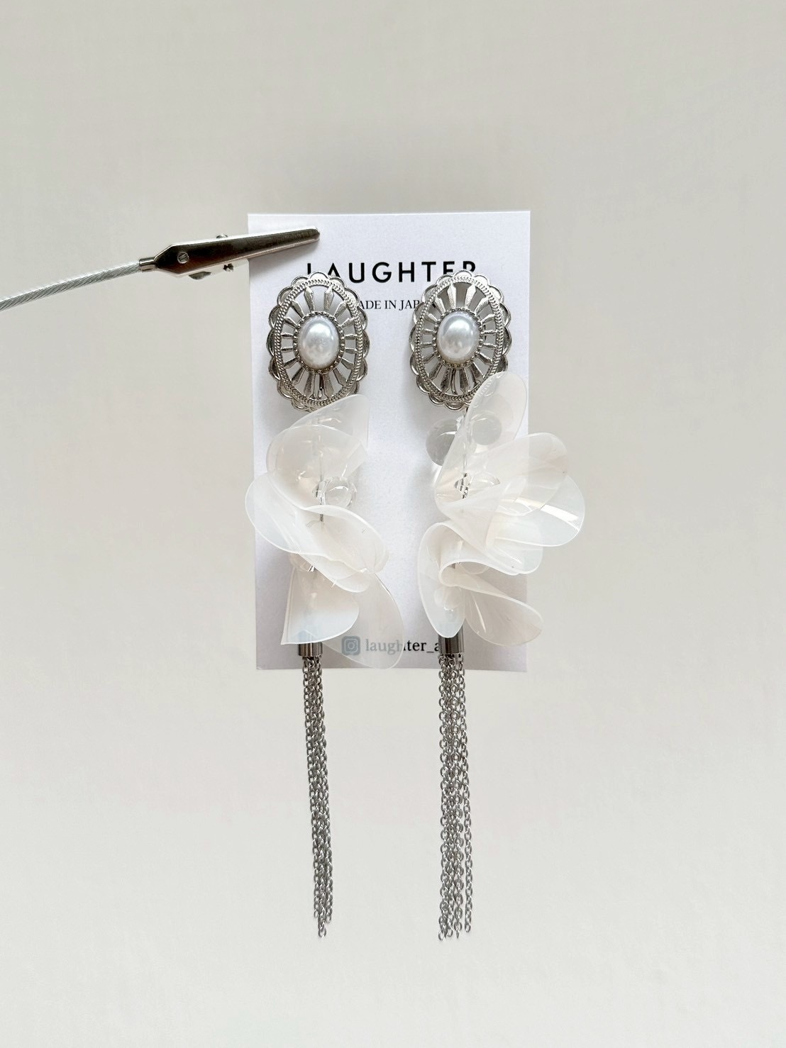 [LAUGHTER] PVC耳環 | 白色耳針 | NO.322