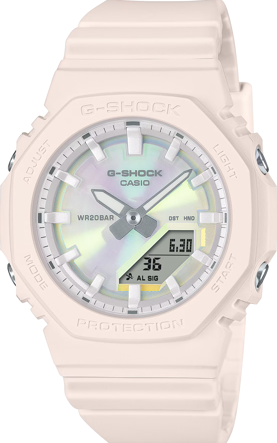 萬年鐘錶 - G-SHOCK   偏光繽紛面盤八角電子錶 GMA-P2100PC-4A  錶徑 : 40.2mm