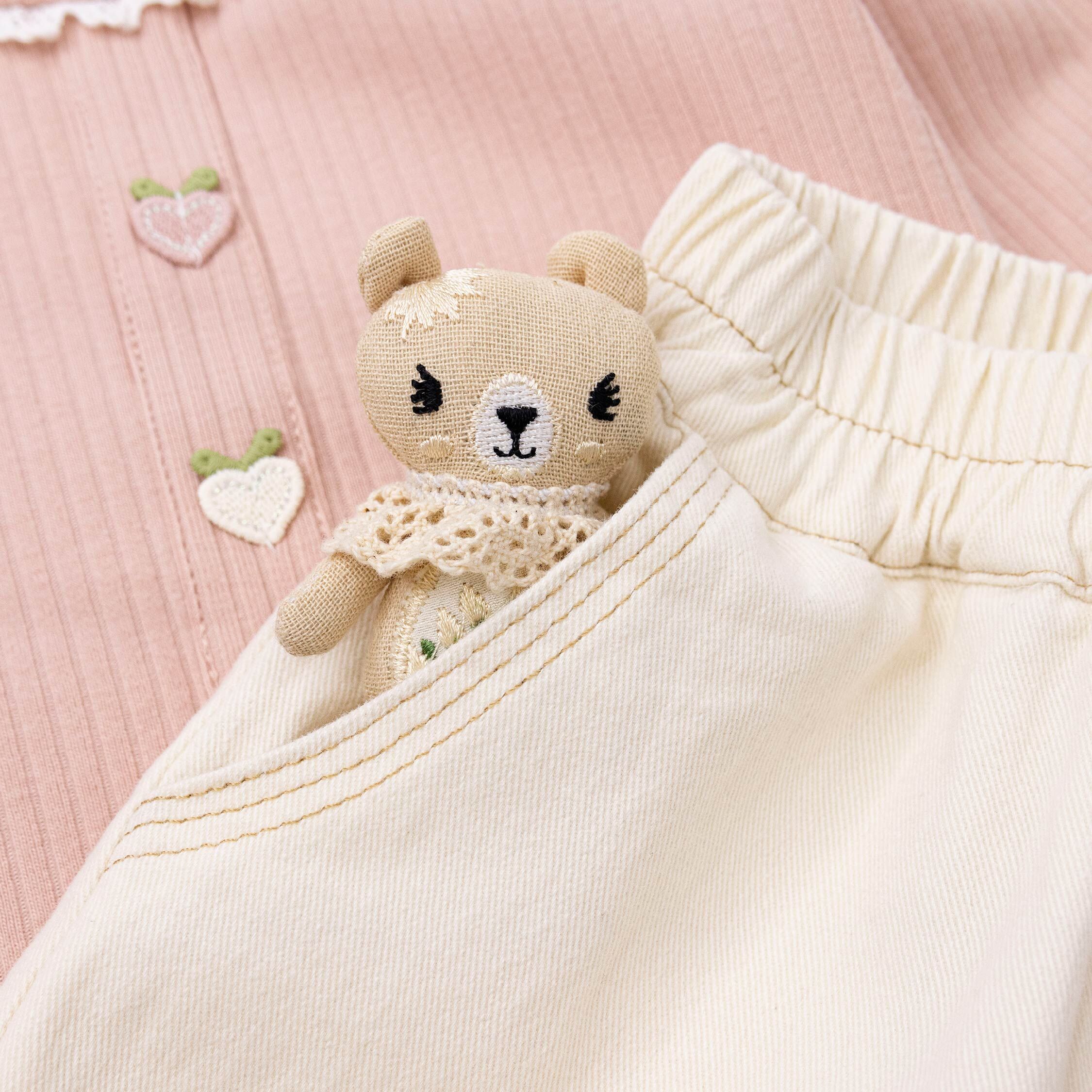 【H55303】快樂狗狗電繡造型休閒褲