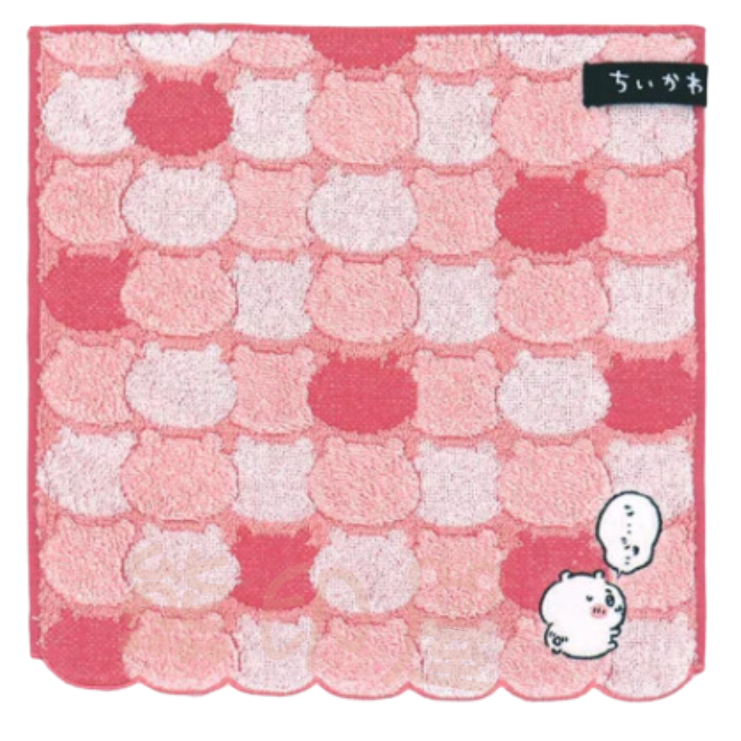Chiikawa吉伊卡哇公仔方形毛巾 面巾  100％棉 (粉紅色)