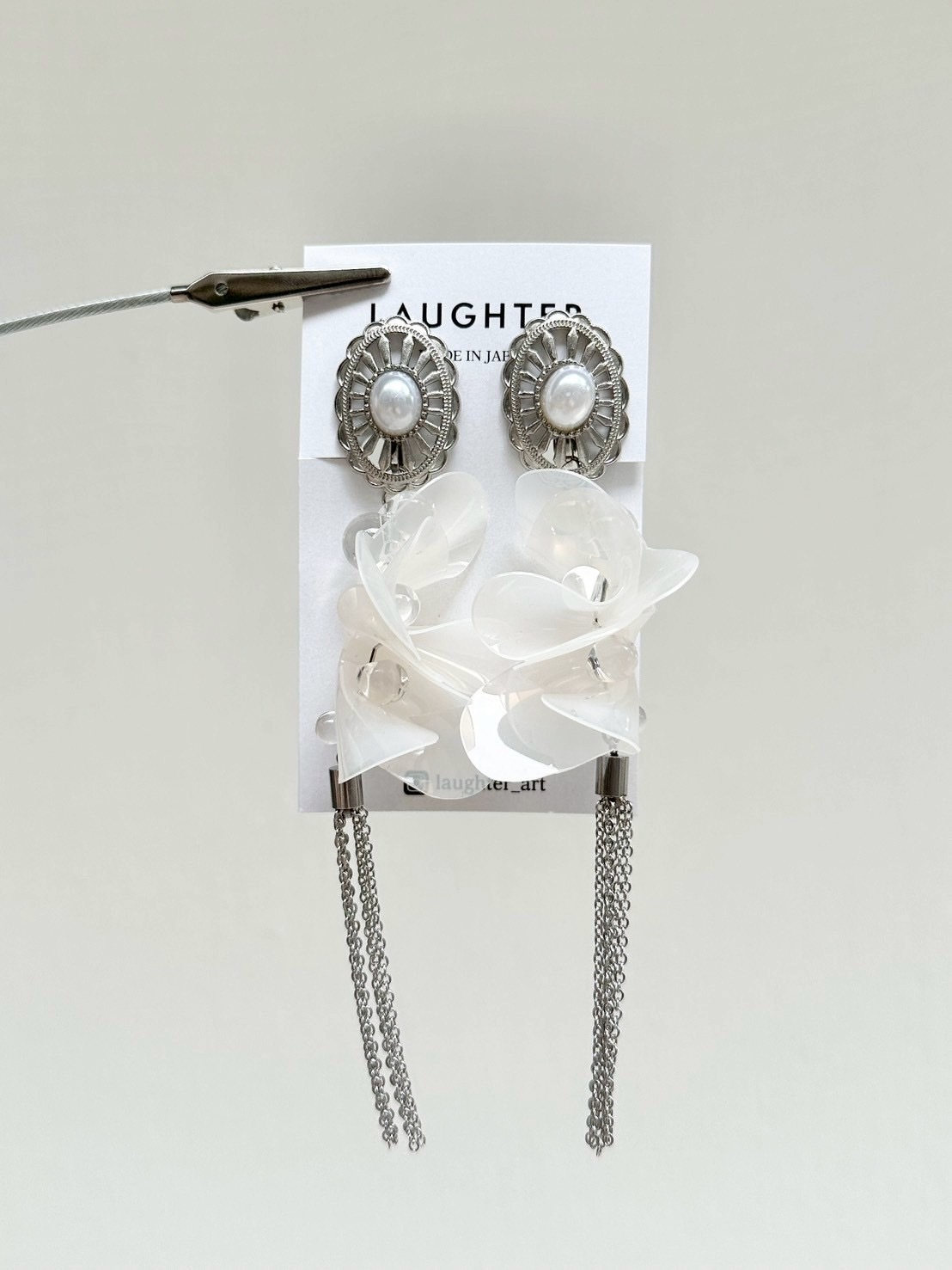 [LAUGHTER] PVC耳環 | 白色耳夾 | NO.323