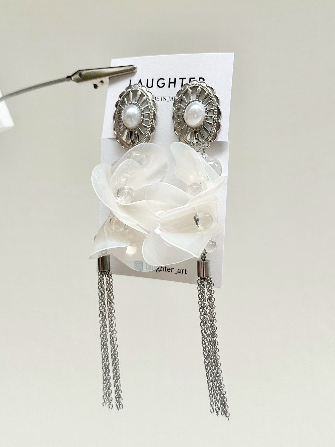 [LAUGHTER] PVC耳環 | 白色耳夾 | NO.323