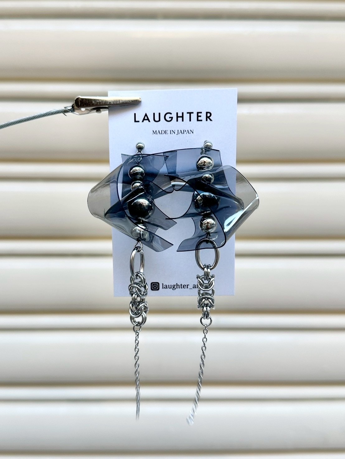 [LAUGHTER] PVC耳環 | 黑色耳針 | NO.324