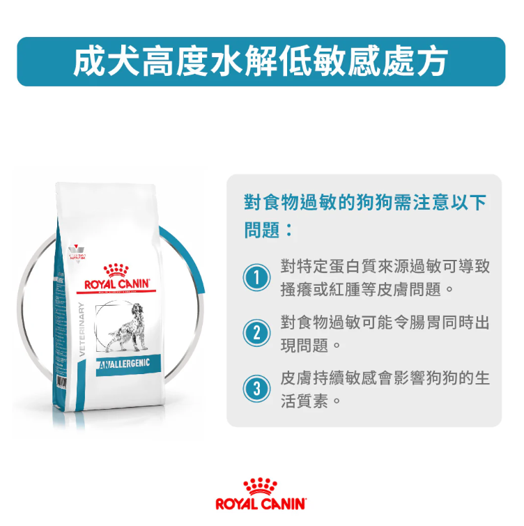 Royal Canin - 獸醫配方 - Anallergenic(AN18) 犬隻獨特(高度水解)低敏處方乾糧